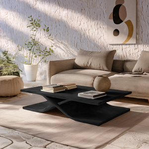 Modern Coffee Table Curved Layered Design For Living Room
