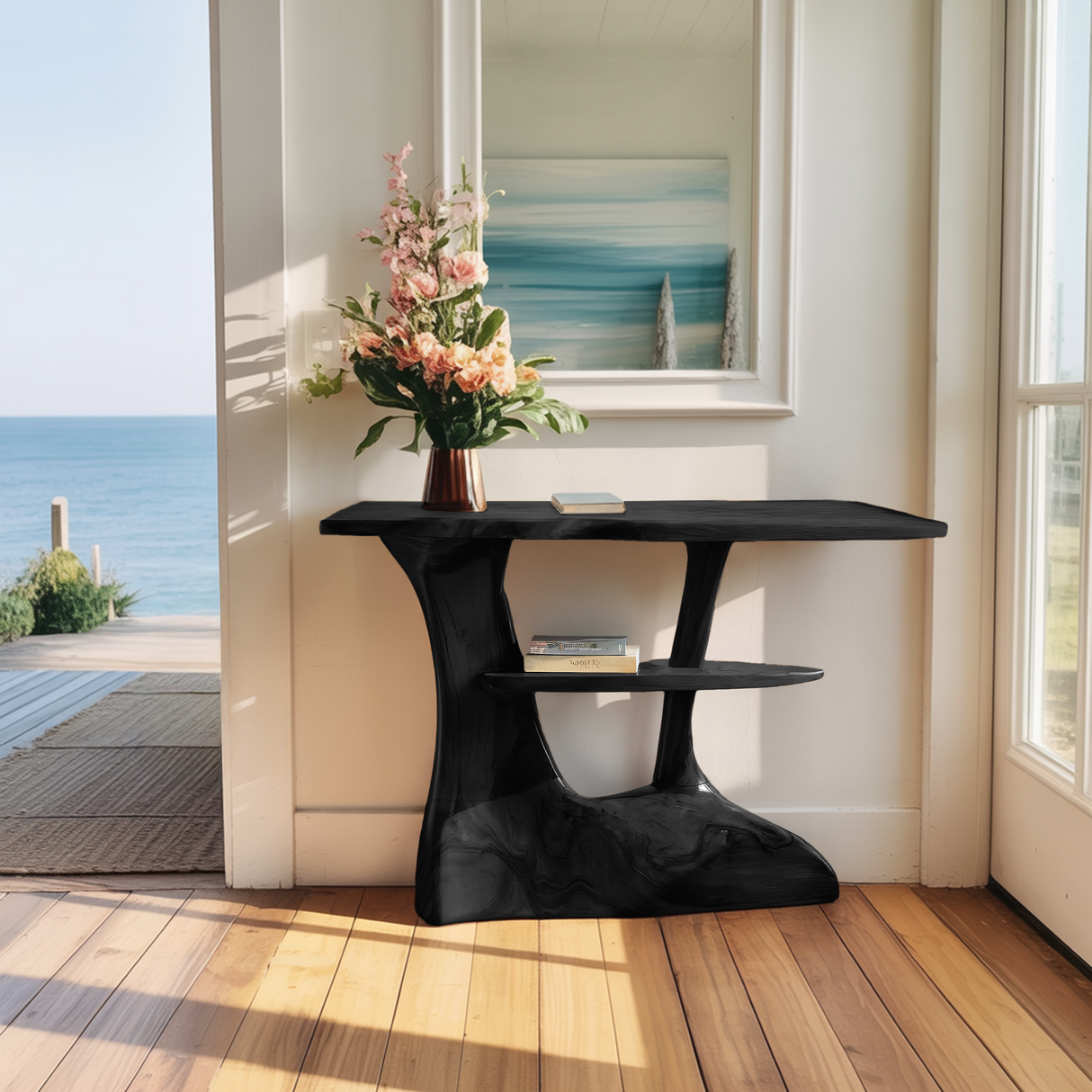 Modern Live Edge Console Table For Minimalist Living Room