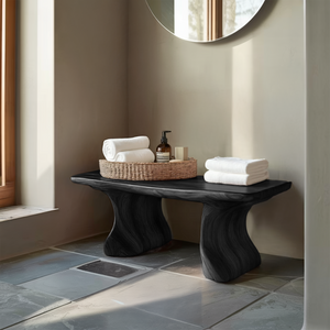 Modern Organic Curved Bath Bench For Bathroom