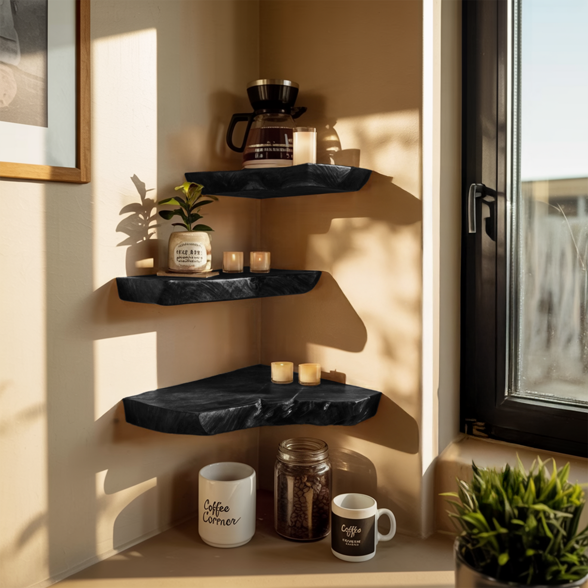Farmhouse Solid Wood Corner Shelf For Bedroom Decor And Entryway Design
