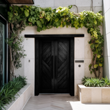 Rustic Double Front Door Modern Entryway Contemporary House Villa