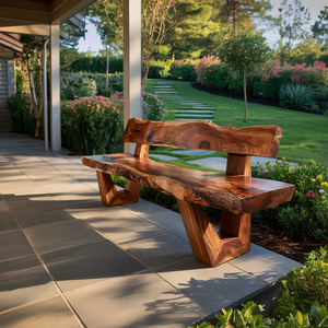 Modern Outdoor Wood Bench For Exterior Seating