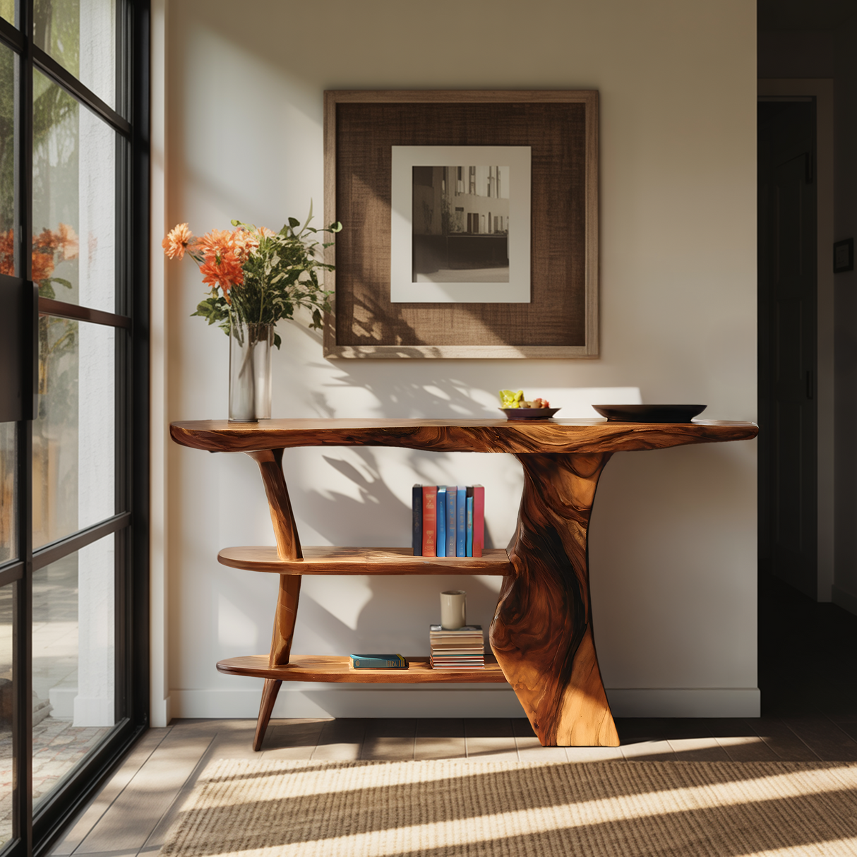 Farmhouse Solid Wood Entryway Console For Bedroom Design