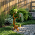Organic Tree Branch Plant Stand For Garden And Patio Use
