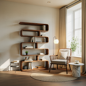 Modern Bookcase Freestanding Shelving Unit For Home Organization
