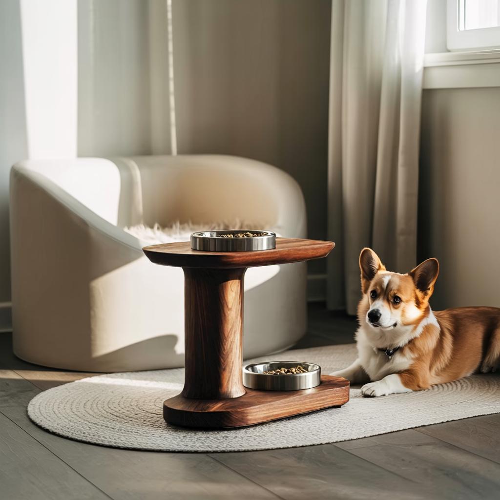 Rustic Handmade Dog Bowl Stand For Food And Water