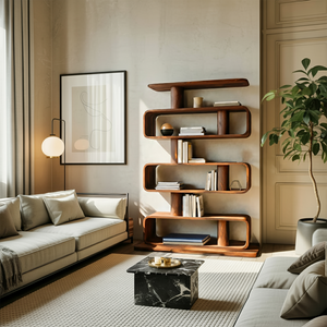 Minimalist Bookshelf With Shelves For Stylish Living Room