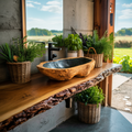 Solid Wood Sink Farmhouse Look For Bathroom Vanity Decor