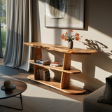 Mid Century Live Edge Console Table For Contemporary Decor