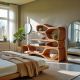 Curved Sculptural Bookshelf For Home Decor