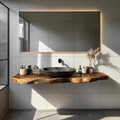 Rustic Bathroom Vanity With Live Edge Wood Detail