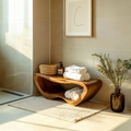 Minimalist Organic Shower Bench For Bathroom Or Spa