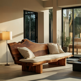 Organic Wood Sofa With Natural Edge Design For Home Decoration