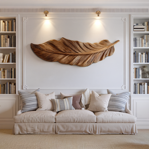 Hand Carved Feather Wall Art For Modern Home Decor