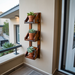 Rustic Wall Mounted Plant Shelf Hanging Planter For Balcony And Patio