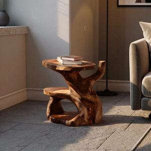 Elegant Side Table With Shelf Layered For Living Room