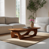 Minimal Coffee Table Smooth Curved Base For Living Room