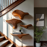 Modern Handcrafted Wooden Mushroom Shelf For Living Room Wall Decor