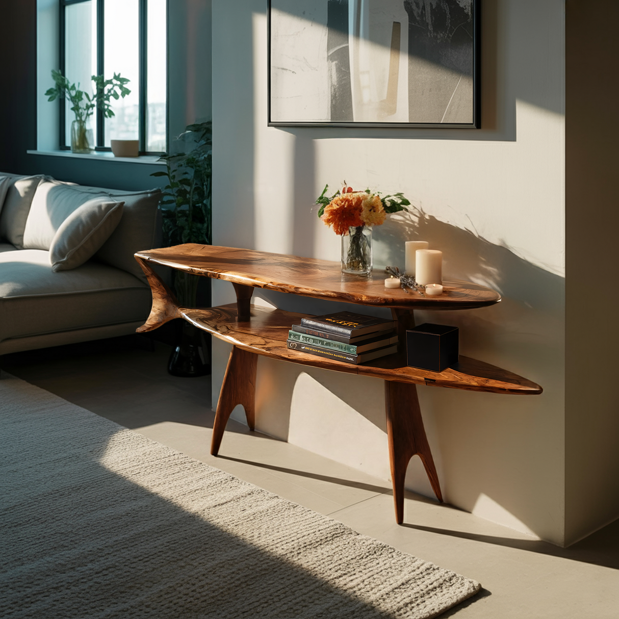 Modern Wooden Console Table For Entryway And Living Room