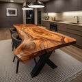 Dining Room Farmhouse Live Edge Dining Table Rustic Wood