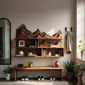 Minimalist Wooden Wall Mounted Bookshelf For Office Storage