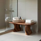 Modern Organic Curved Bath Bench For Bathroom