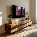 Mid Century Solid Wood Entertainment Stand For Decor