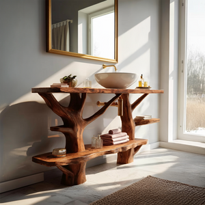 Mid Century Solid Wood Vanity Furniture Decor For Modern Bathroom