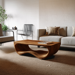 Artistic Sculptural Curved Coffee Table For Living Room