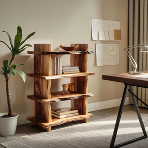 Minimal Wood Bookshelf For Bedroom Storage And Modern Decor