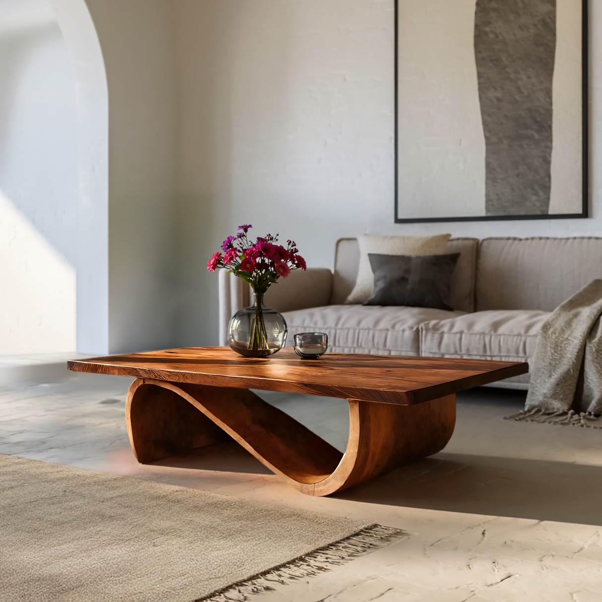 Minimalist Coffee Table Unique Base Design For Living Room