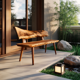 Minimal Outdoor Wooden Bench For Green Garden