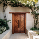 Rustic Double Front Door Modern Entryway Contemporary House Villa
