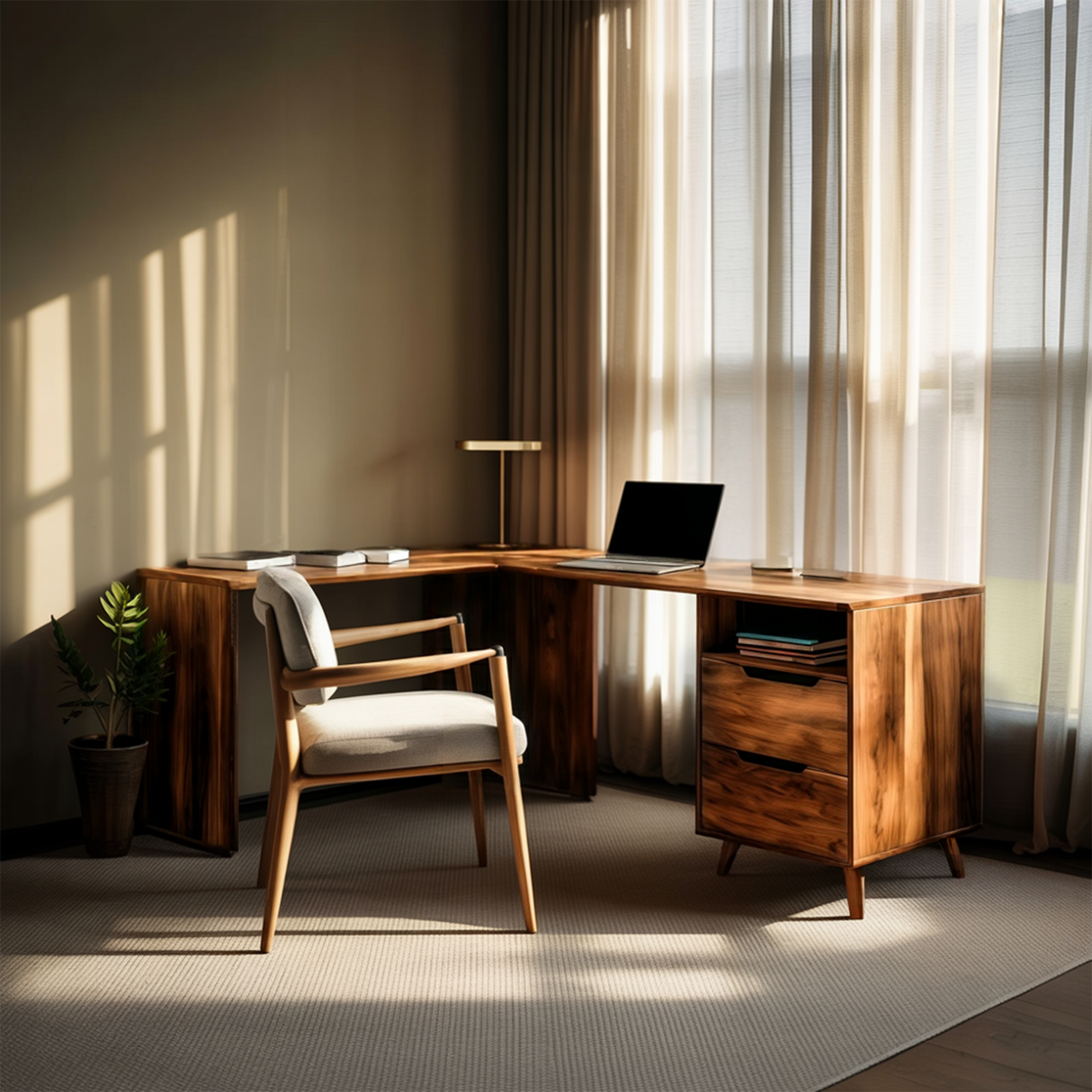 Elegant L Shaped Desk Corner For Home Office