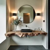Live Edge Solid Wood Vanity For Rustic Bathroom