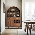 Arched Wine Cabinet With Storage For Dining Room