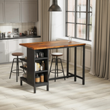 Industrial Kitchen Bar Table With Metal Legs For Apartment Dining