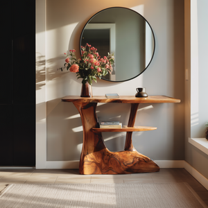 Modern Live Edge Console Table For Minimalist Living Room