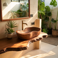Farmhouse Wood Wash Basin Natural Style For Bathroom