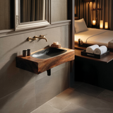 Farmhouse Wooden Live Edge Wood Basin For Organic Bathroom Design