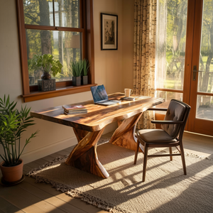 Farmhouse Solid Wood Desk For Minimalist Bedroom Decor
