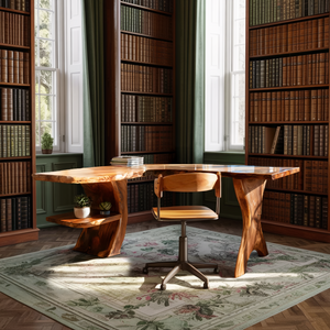 Mid Century Wooden Work Desk For Home Office Interior Design