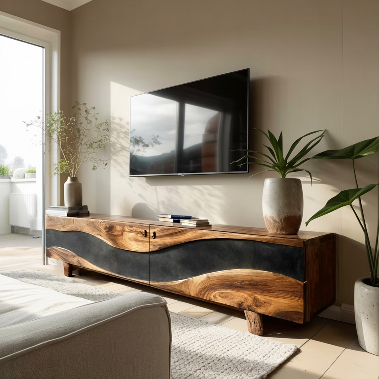 Handcrafted Solid TV Console For Bedroom Decor