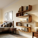 Modern Natural Wood Display Shelf For Living Room Wall Decor