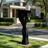 Modern Solid Wood Sculpture Mailbox For Garden Yard Decoration
