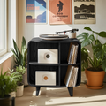 Mid Century Record Stand With Storage For Livingroom