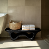 Sculptural Shower Bench With Storage Space For Luxury Bathroom