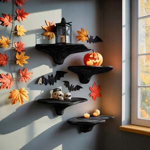Modern Wooden Mushroom Shelf Halloween Furniture Decoration