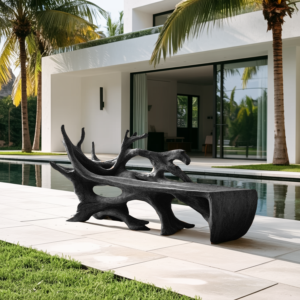 Farmhouse Wooden Bench Outdoor Seating For Classic Porches