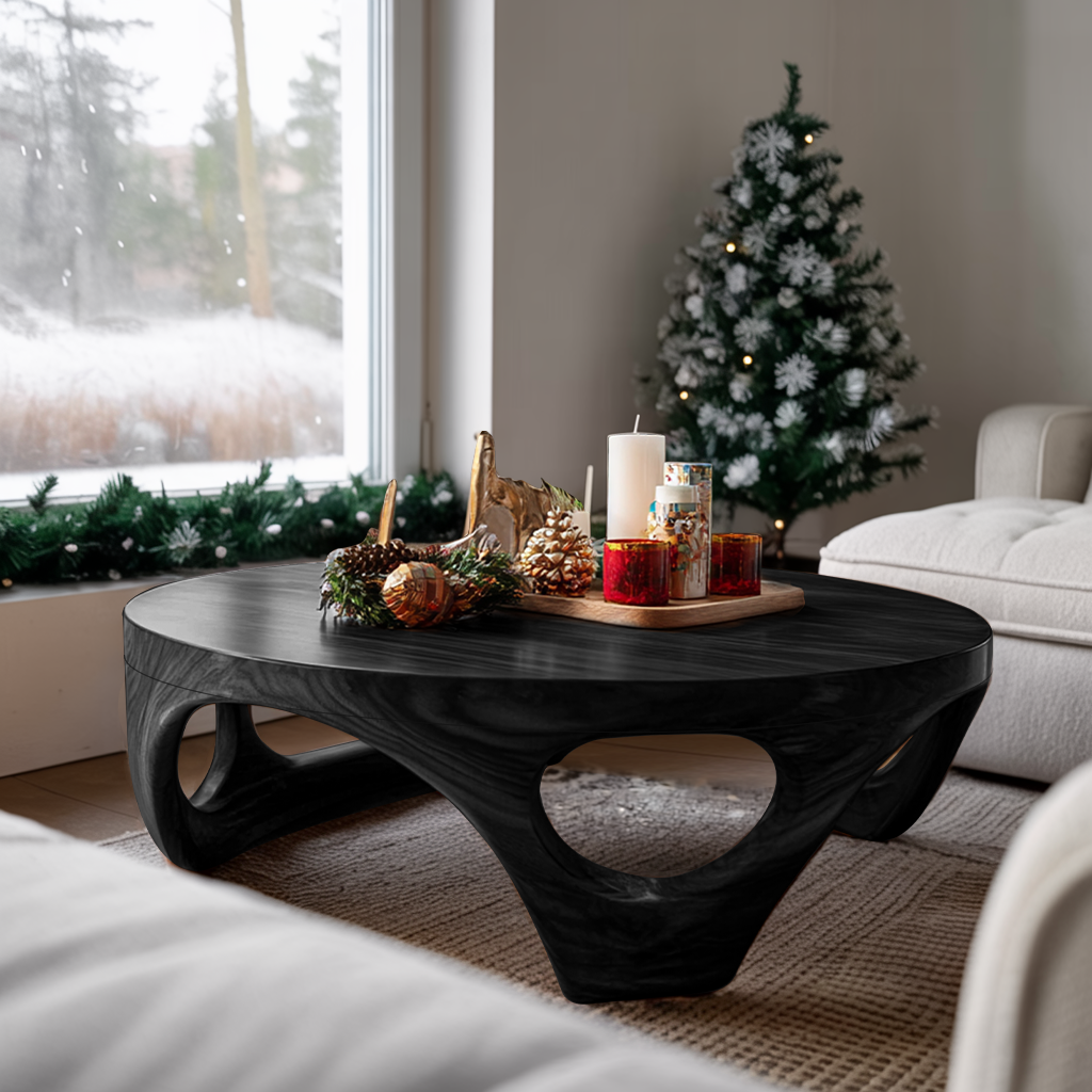 Rustic Wooden Coffee Table For Living Room Christmas Decoration